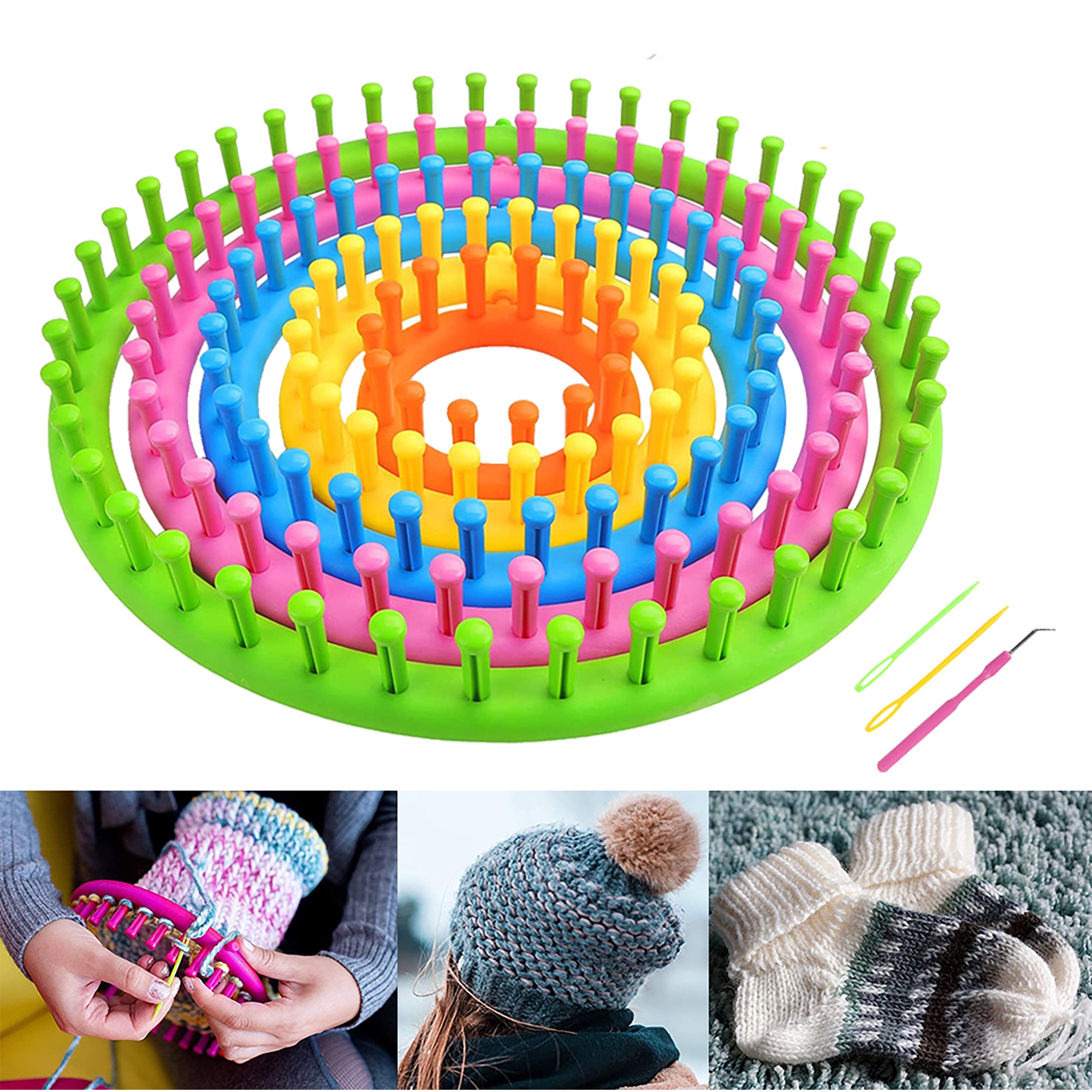 Round Knitting Looms Set Craft Kit DIY Tool - JAMIT Knitting Machine